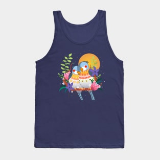 Parrot snuggle couple sunset Tank Top